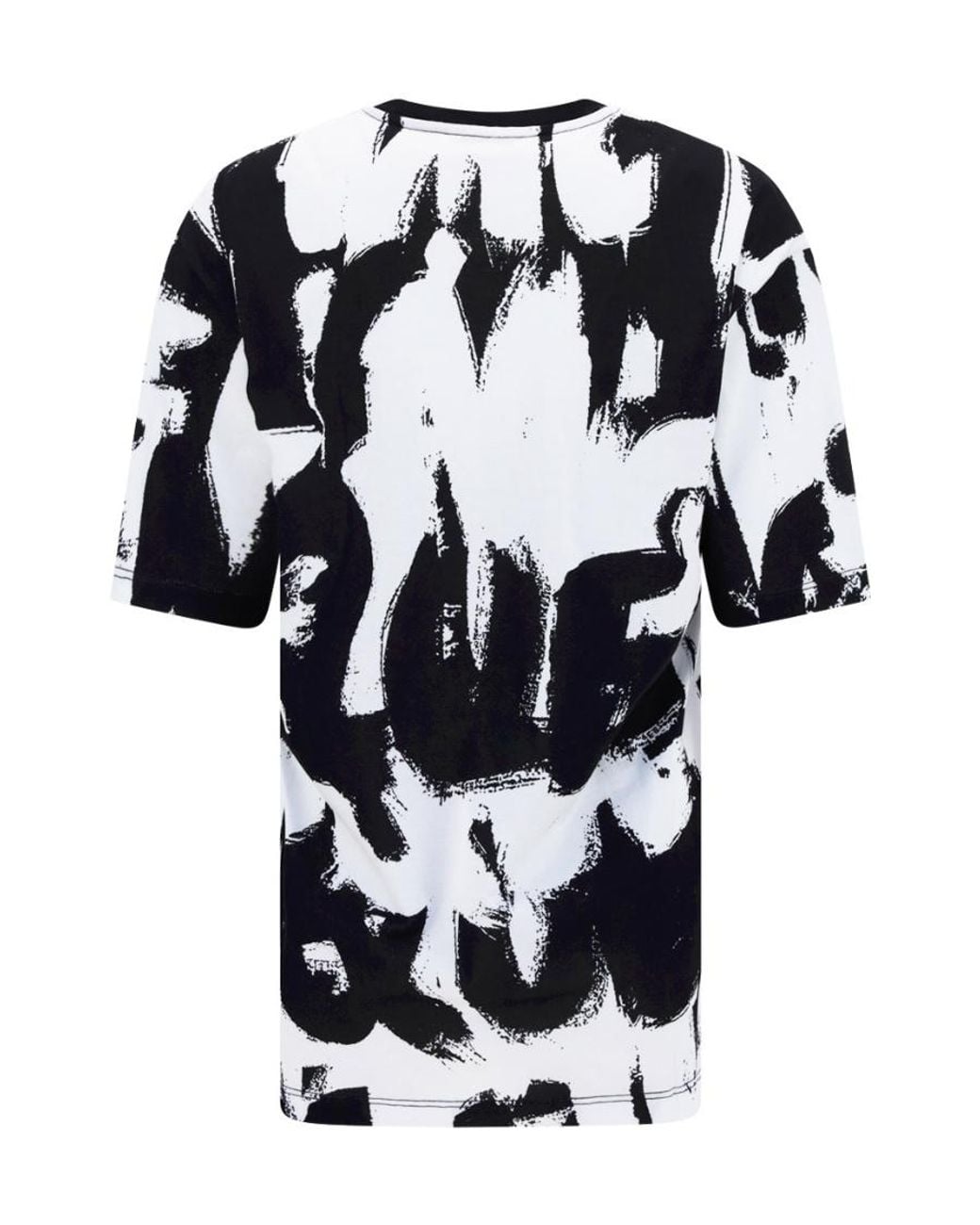 McQueen Black Graphic Printed Crewneck T-Shirt