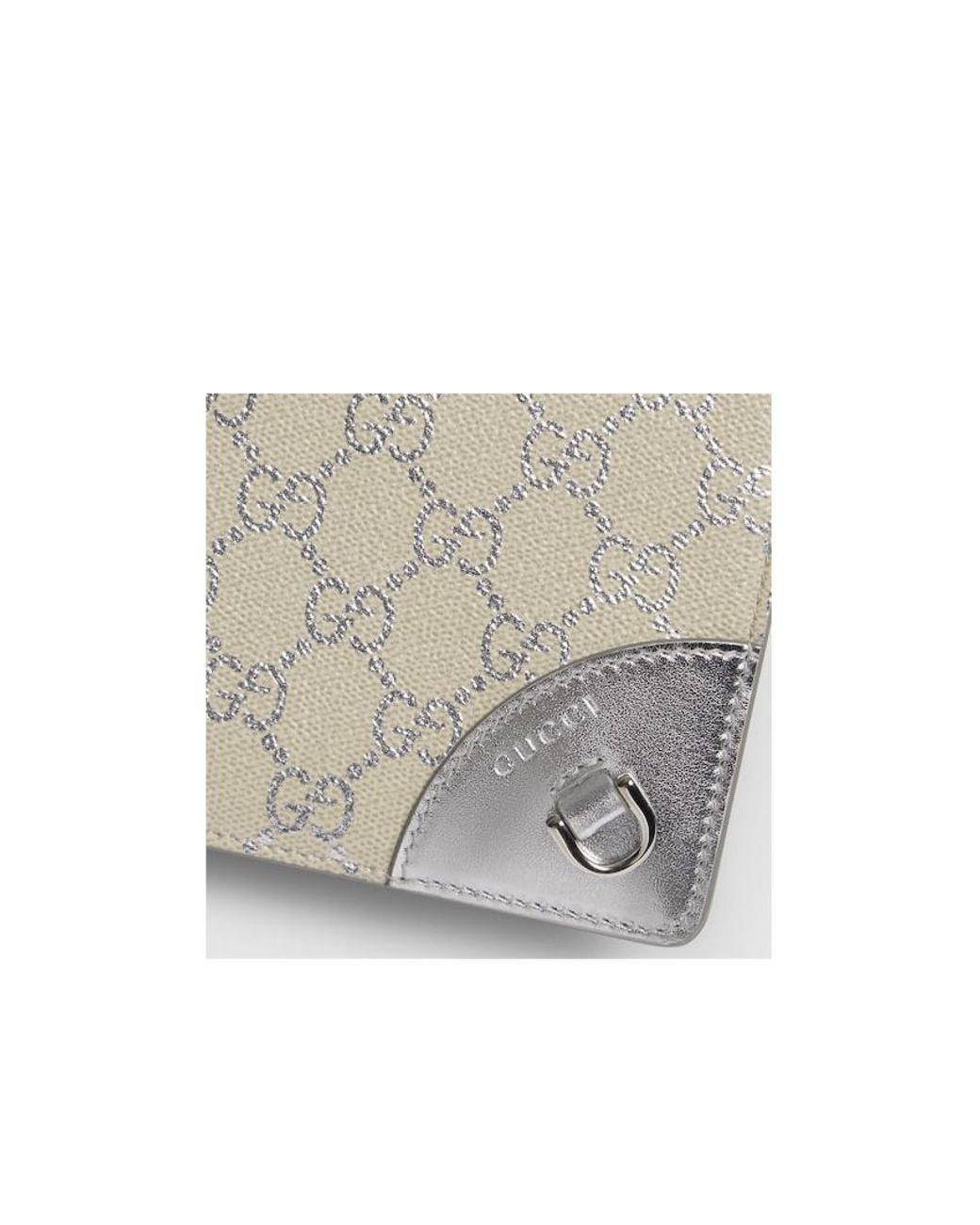 Gucci White Gg Emblem Wallet On Chain