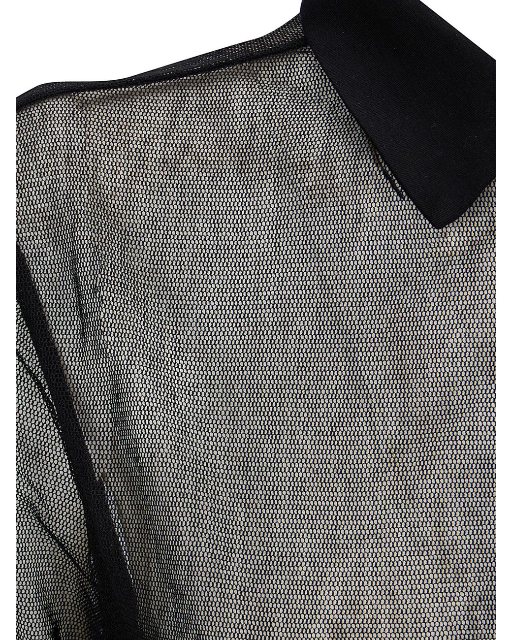 Paloma Wool Black Sile Sheer Polo Top