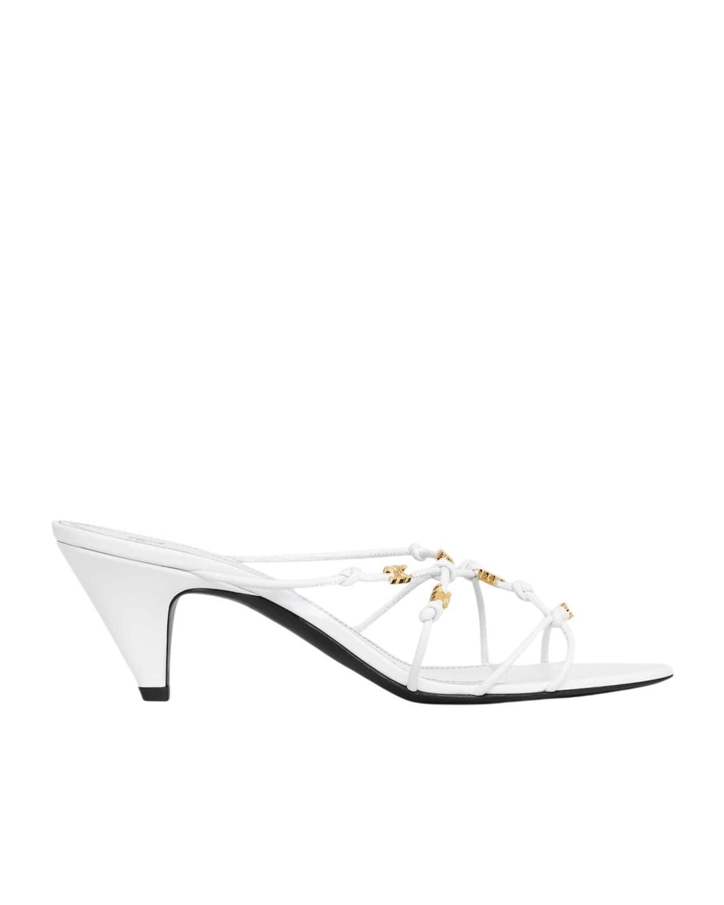 Céline White Uptown Heeled Mule