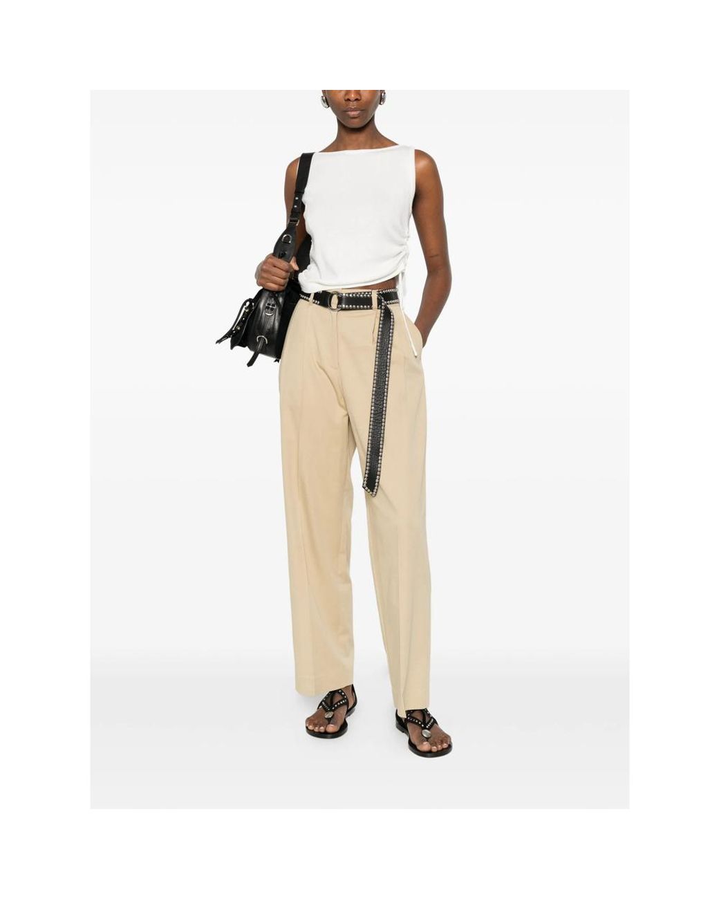 DUNST Natural Double Pleated Chino Pants