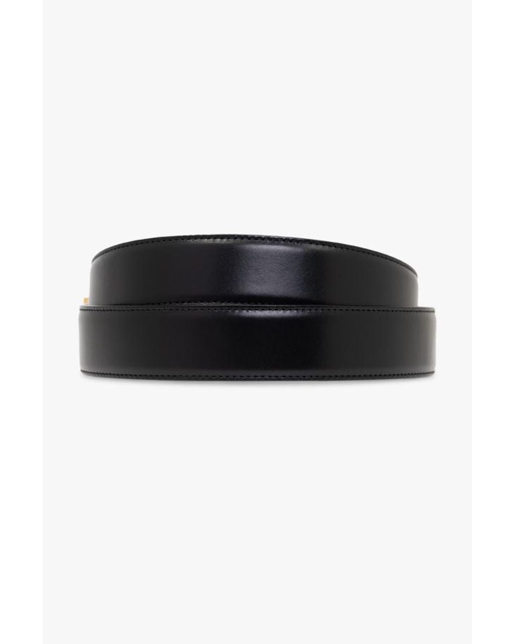 Saint Laurent White La 66 Buckle Belt