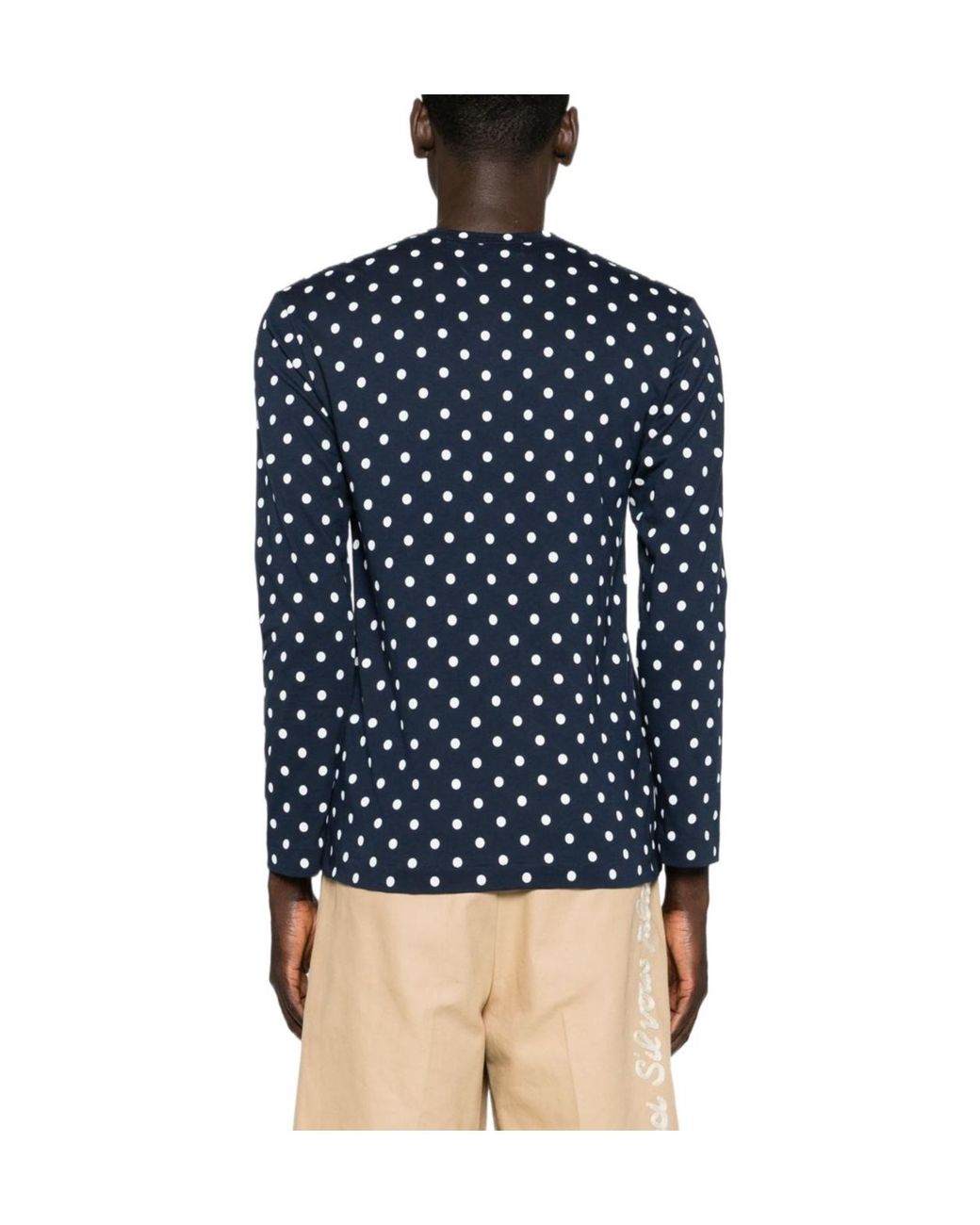 COMME DES GARÇONS PLAY Blue Polka-Dot Cotton T-Shirt