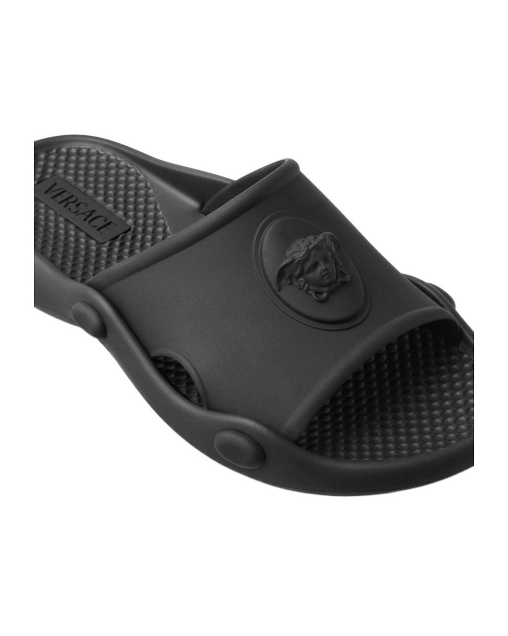 Versace Brown Nettuno Rubber Slides