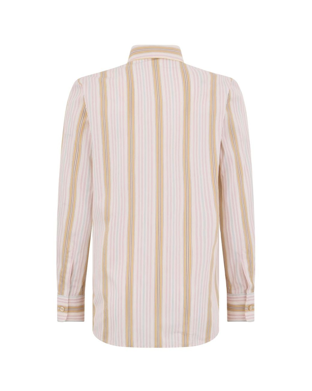 Etro White Striped Curved Hem Shirt