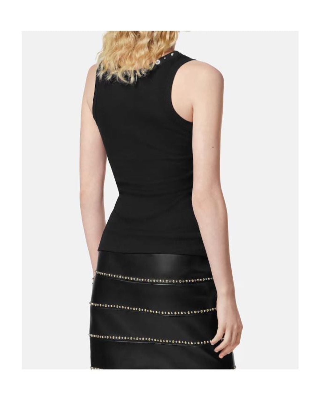 Versace Black Sleeveless Tops