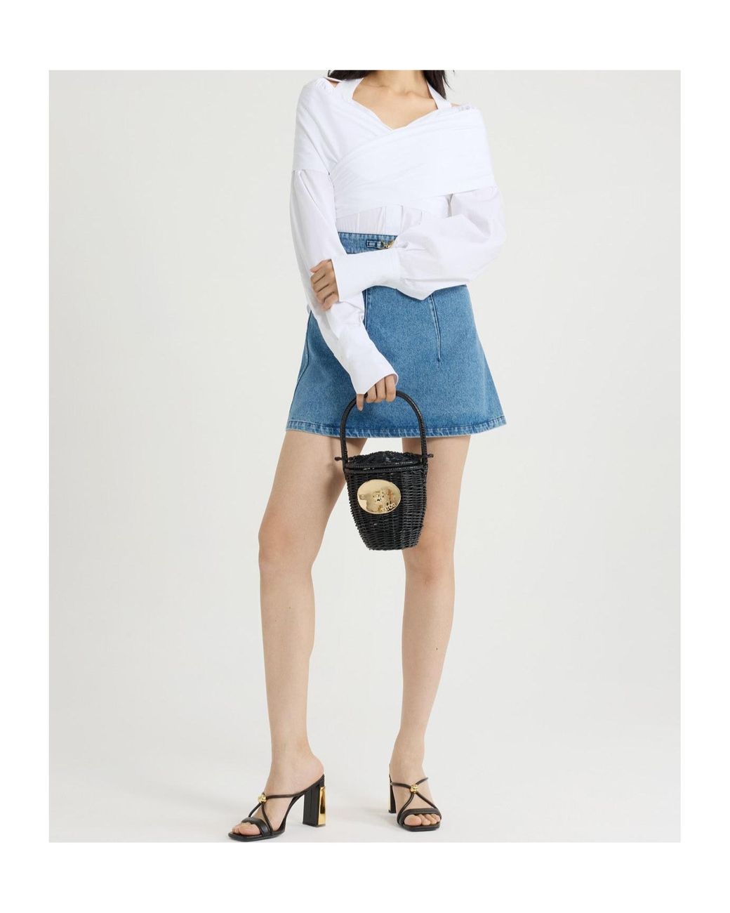 Patou White Wrap-Over Long-Sleeve Top