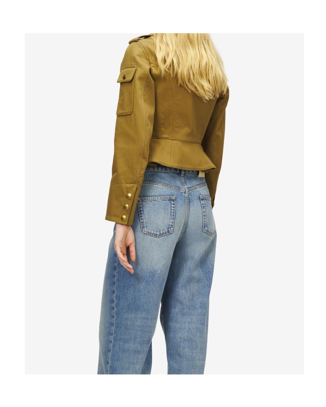 McQueen Green Utility Peplum Jacket