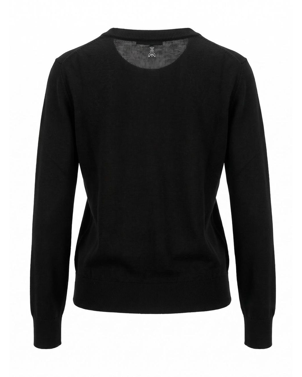 Patrizia Pepe Black Crew-Neck Long-Sleeve Sweater