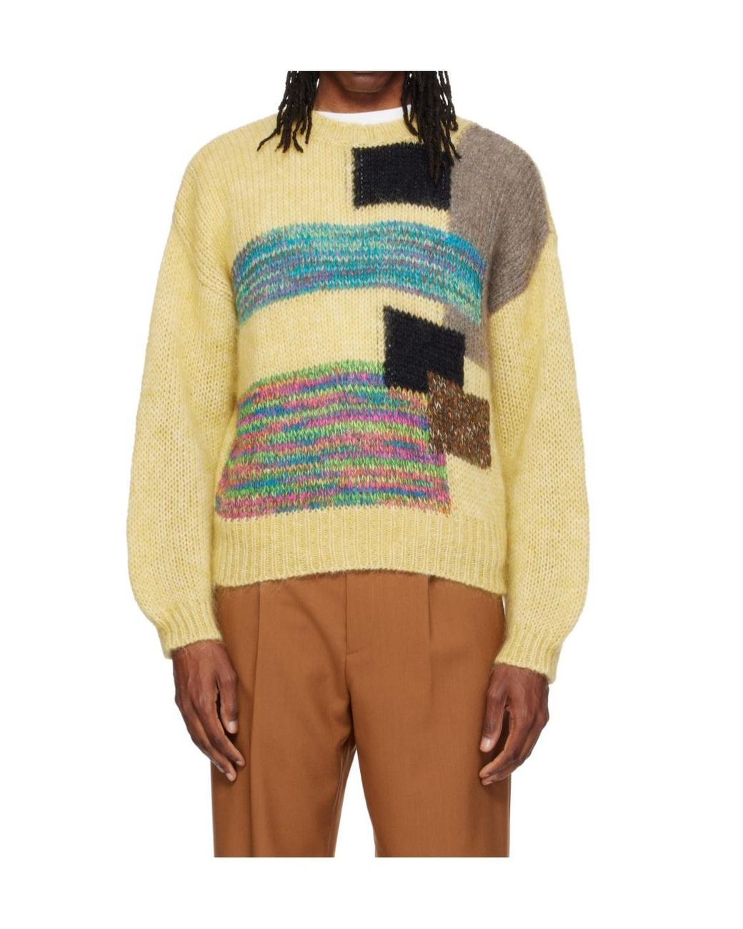 Magliano Multicolor Pasta Intarsia-Knit Sweater for men