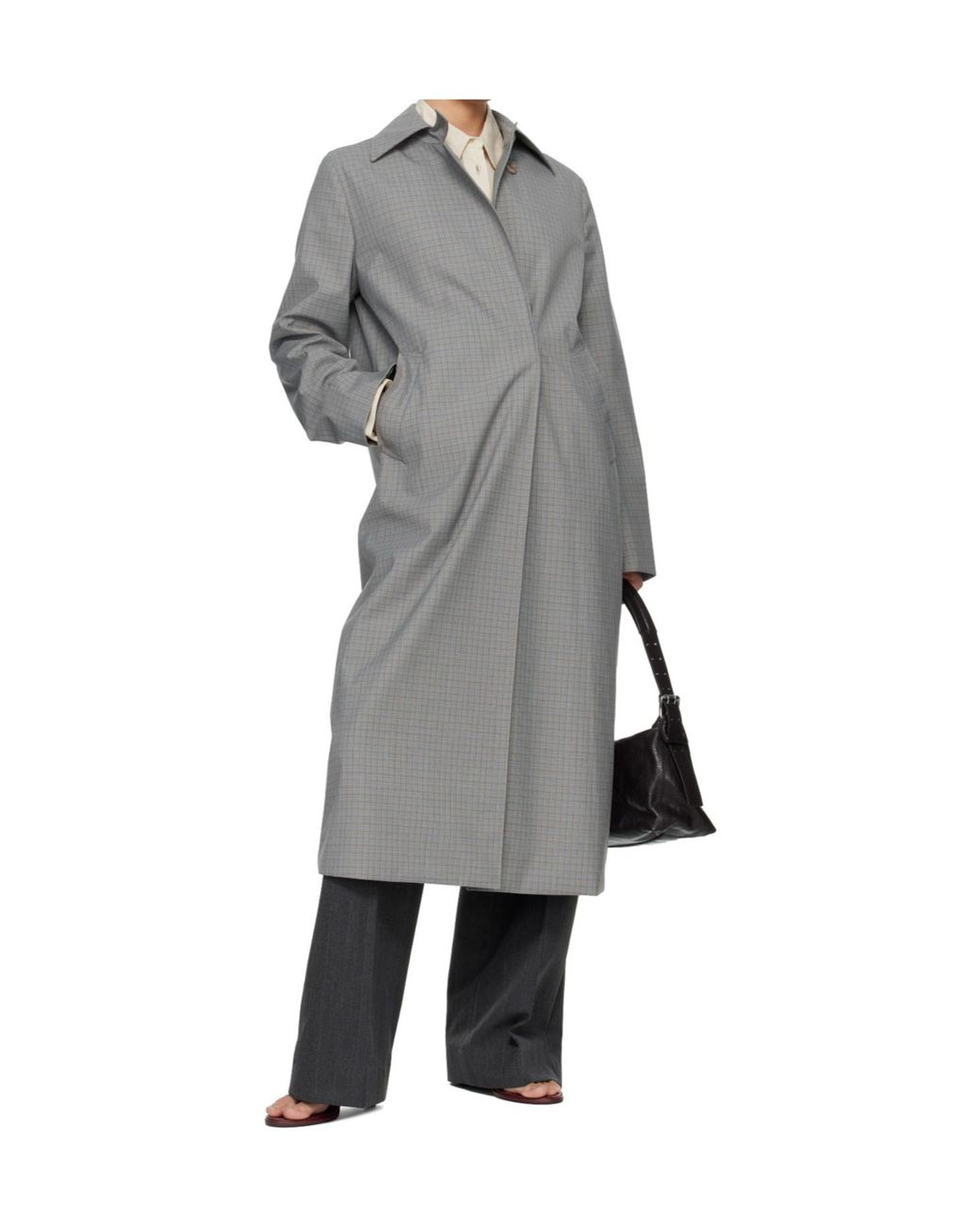 Our Legacy Gray Capital Wool Blend Lapel Coat
