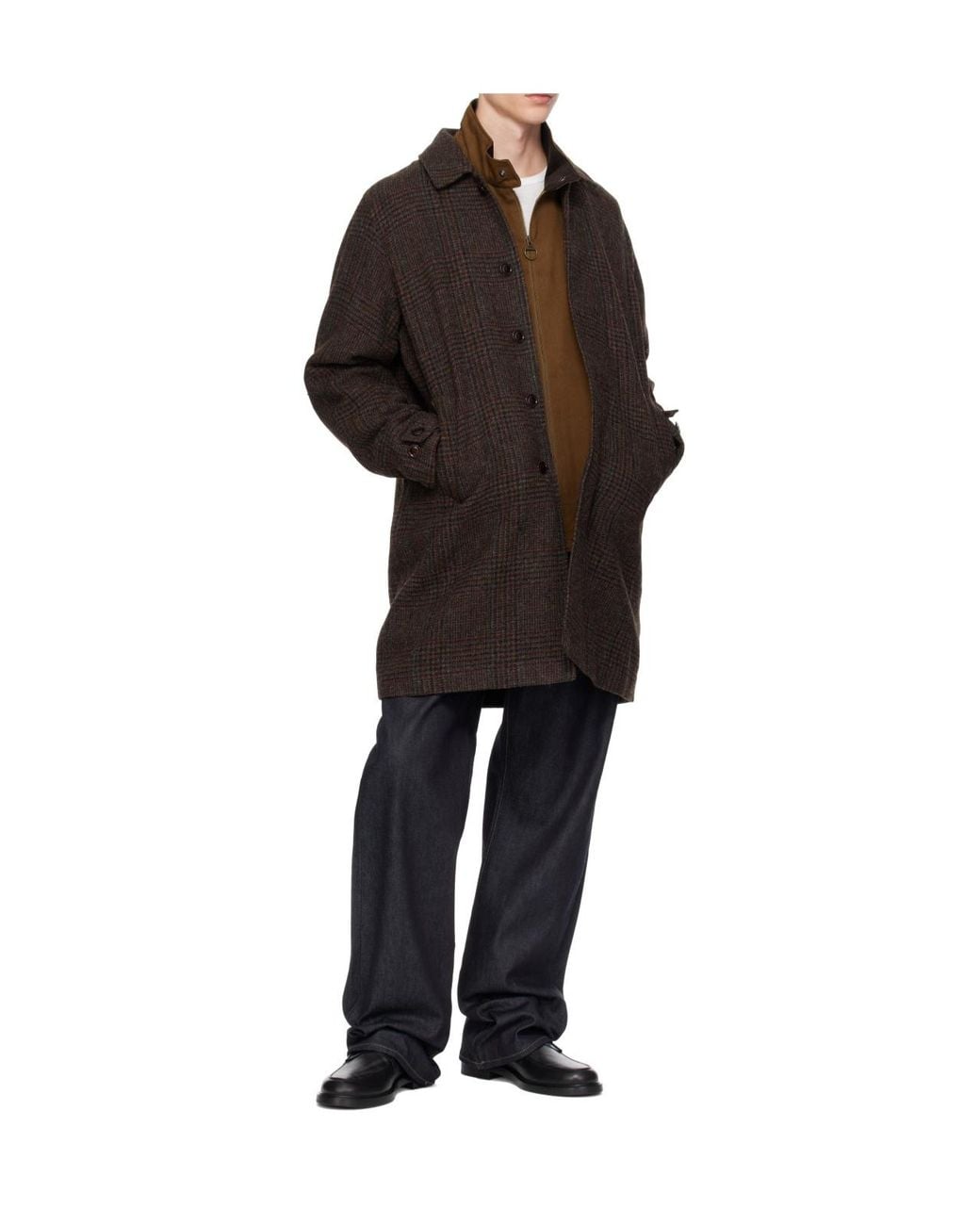 Barbour Brown Flannel Coat for men