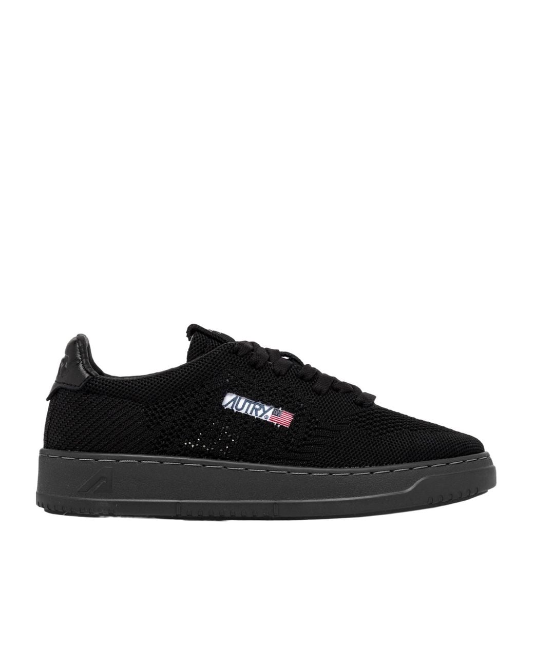 Autry Black Medalist Easeknit Low-Top Sneakers