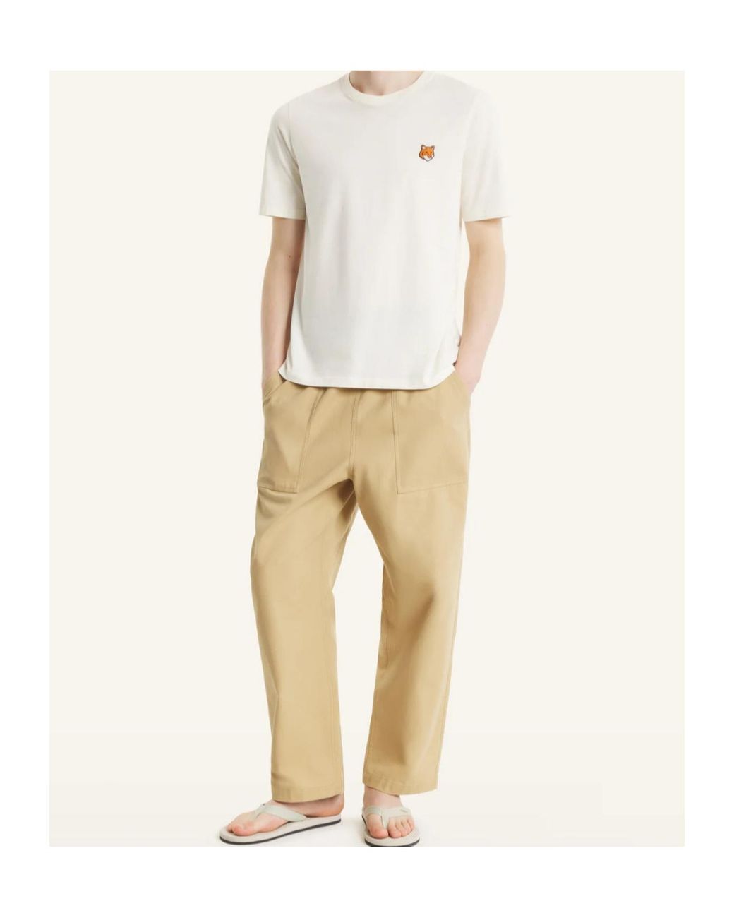 Maison Kitsuné White Maison Kitsuné Fox Head Regular T-Shirt for men