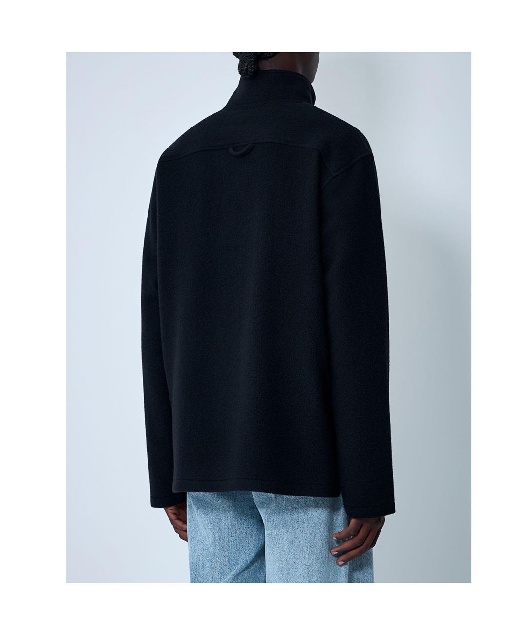 Rier Blue Zipper Fleece Sweatshirt for men