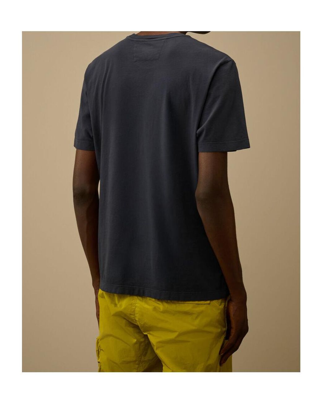 C P Company Black Logo Patch Short Sleeve T-Shirt for men