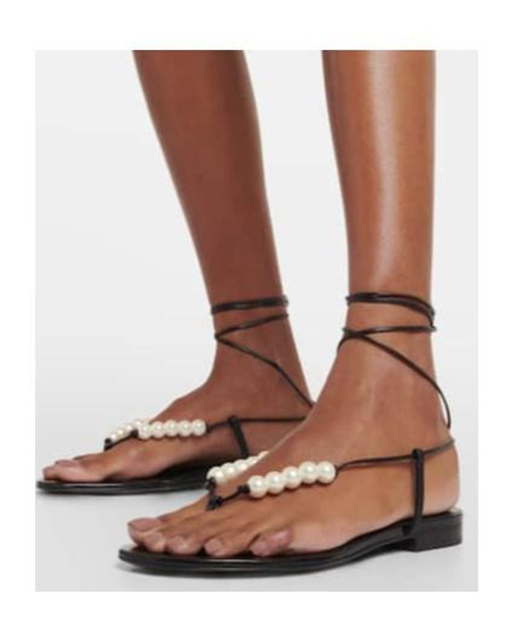 Magda Butrym White Faux Pearl Leather Sandals