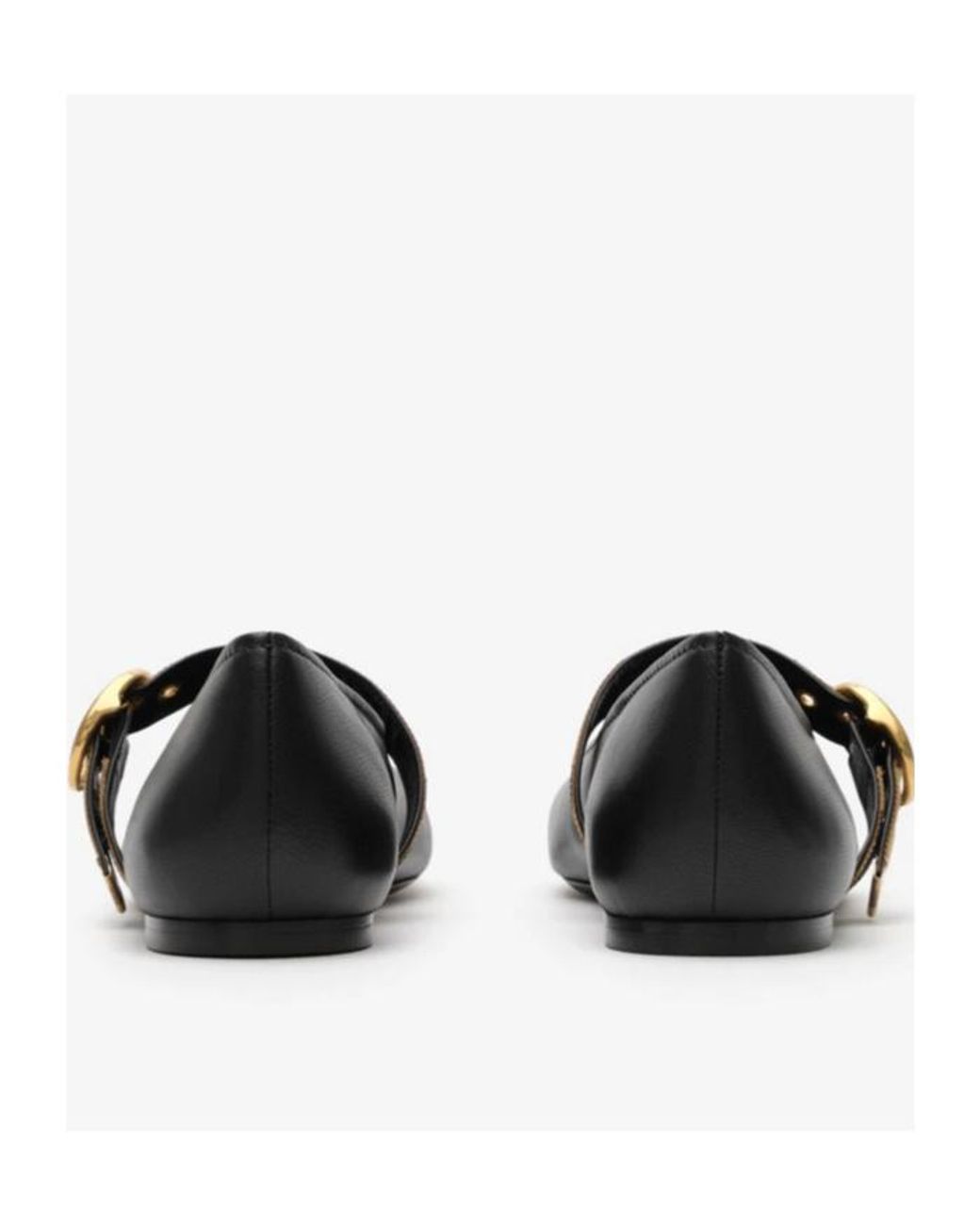 Burberry Black Checked Strap Robin Ballerinas