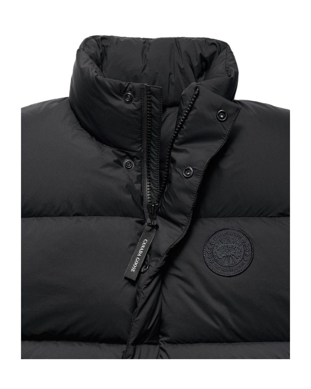 Canada Goose Black Logo Patch High-Neck Padded Vest for men