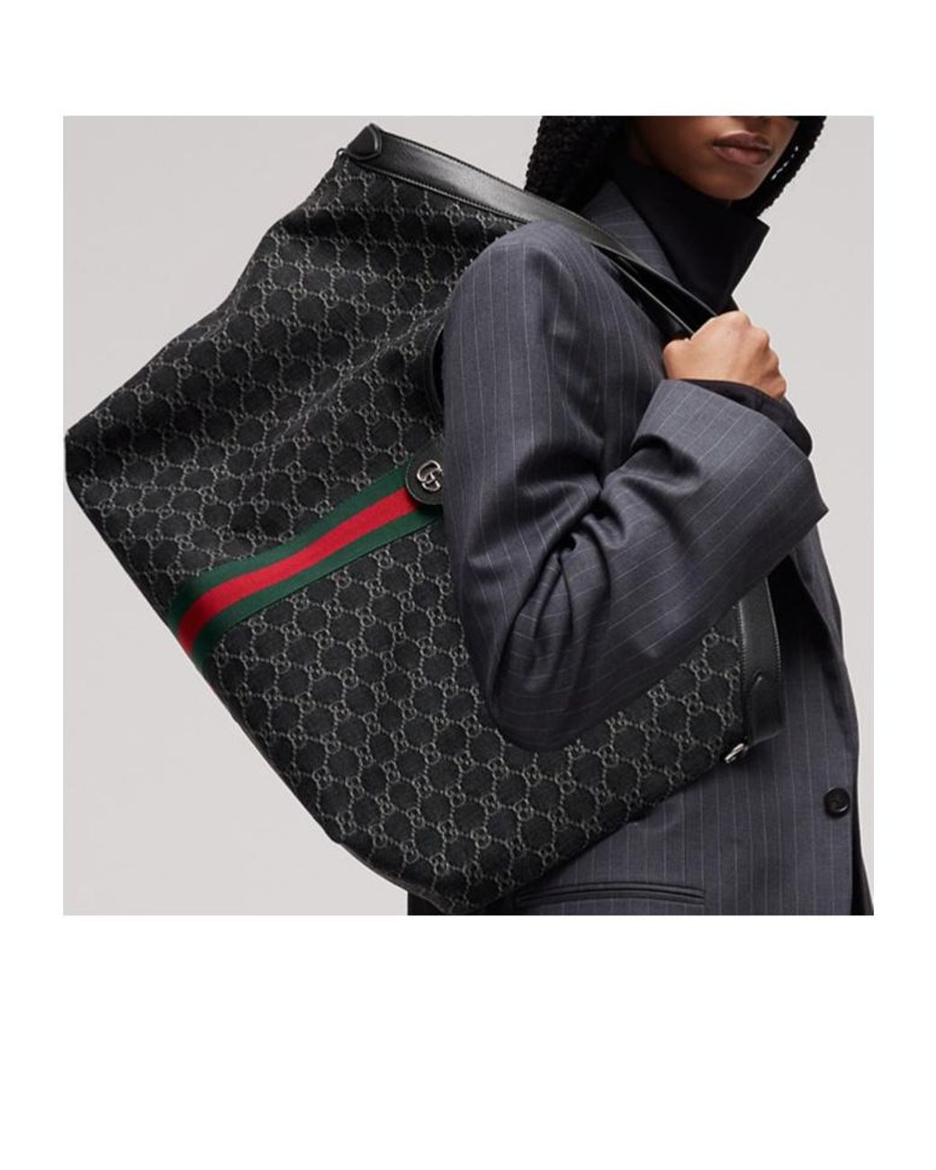 Gucci Black Giglio Large Tote Bag