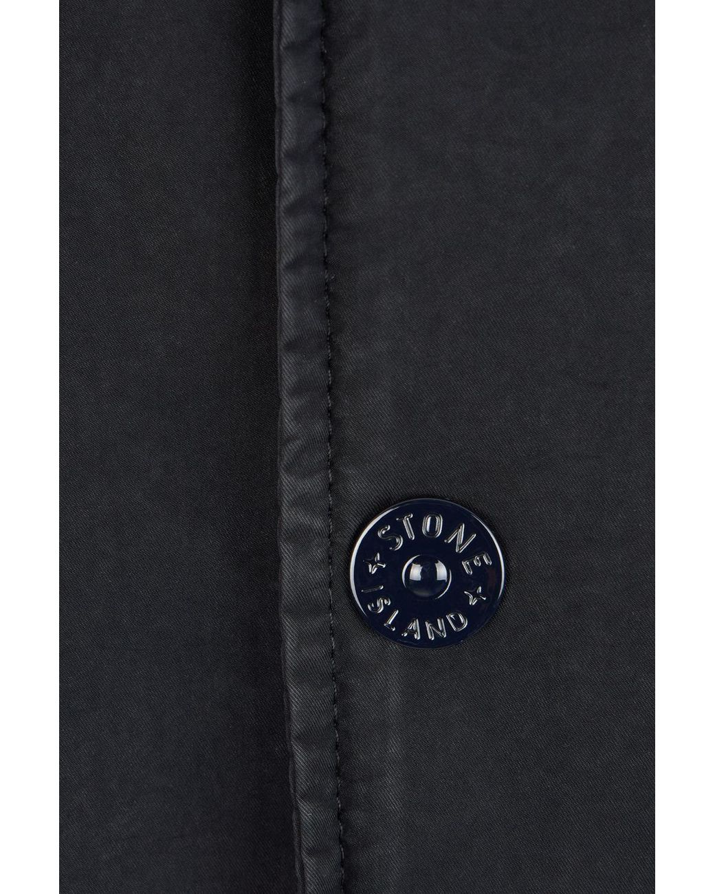 Stone Island Blue Logo-Patch Press-Stud Hooded Coat for men