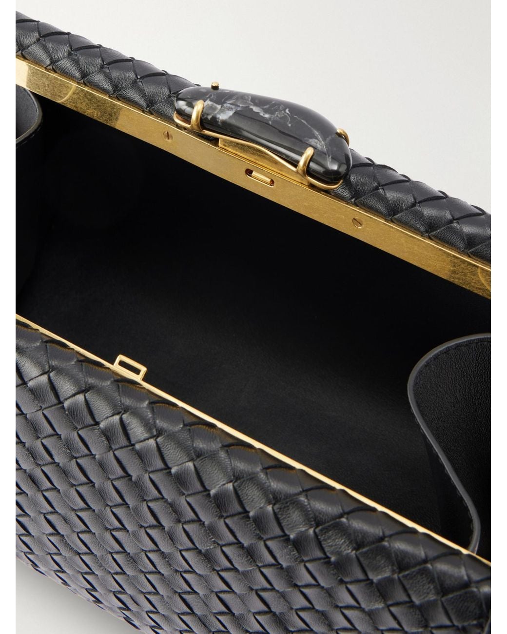 Bottega Veneta Black Intrecciato Clutch