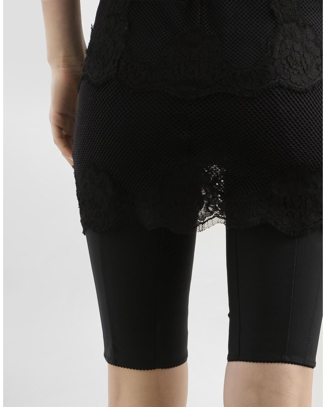 Dolce & Gabbana Black Elastic-Waist Cycling Shorts