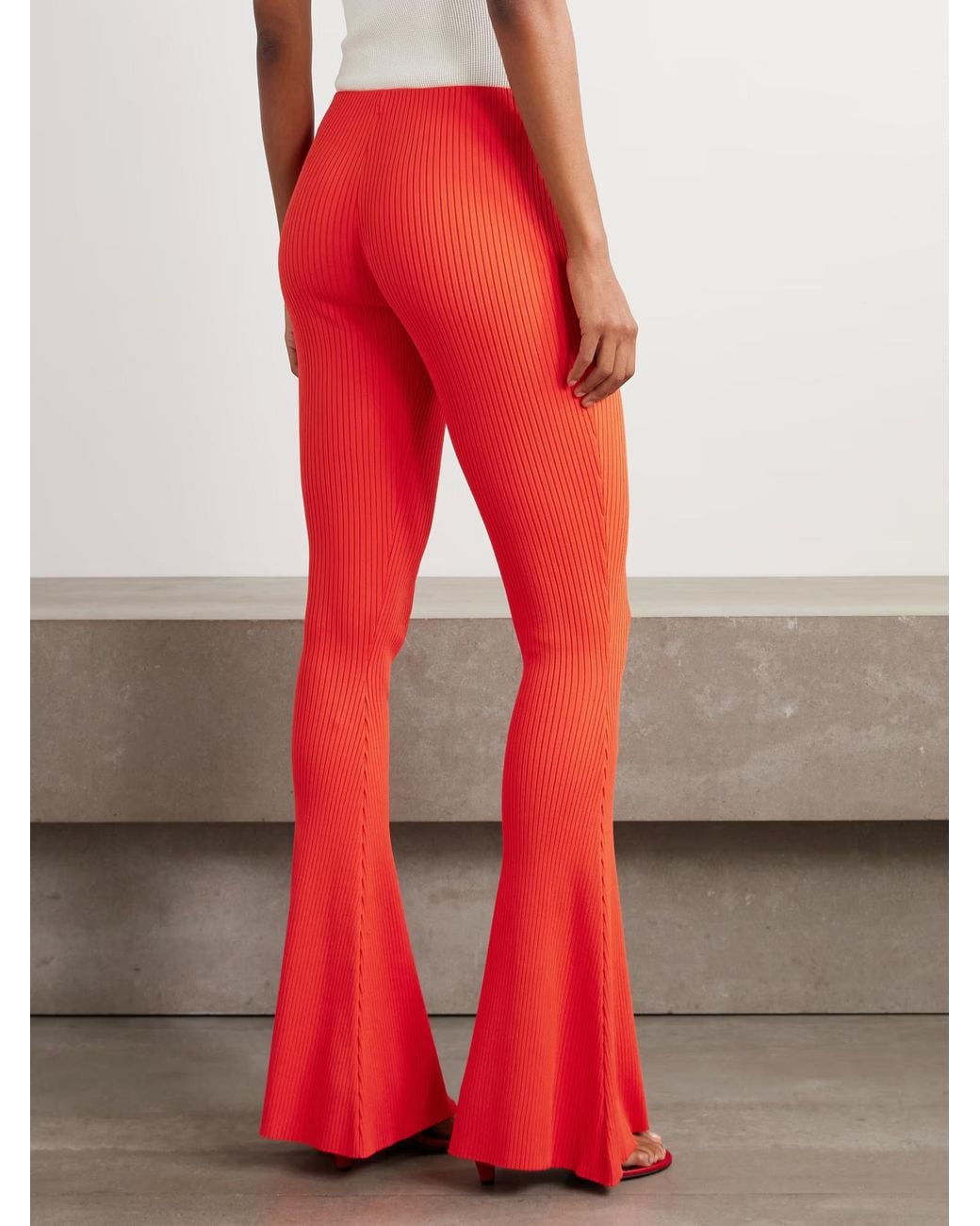 Stella McCartney Ribbed Knit Flared Casual Pants