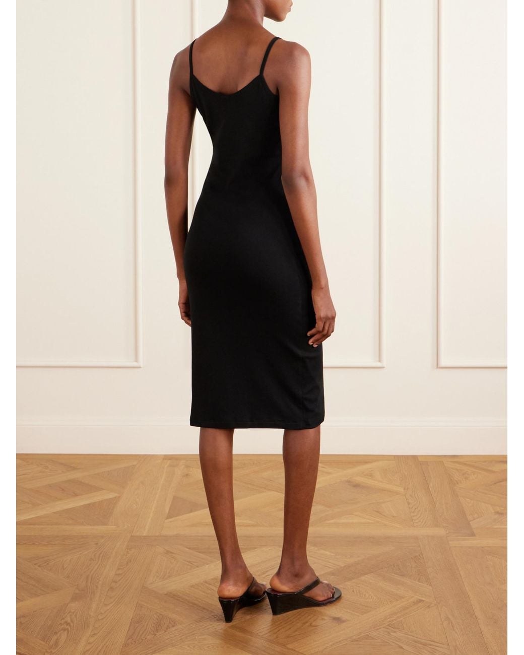 Flore Flore Black Bibi Organic Cotton-Jersey Midi Dress