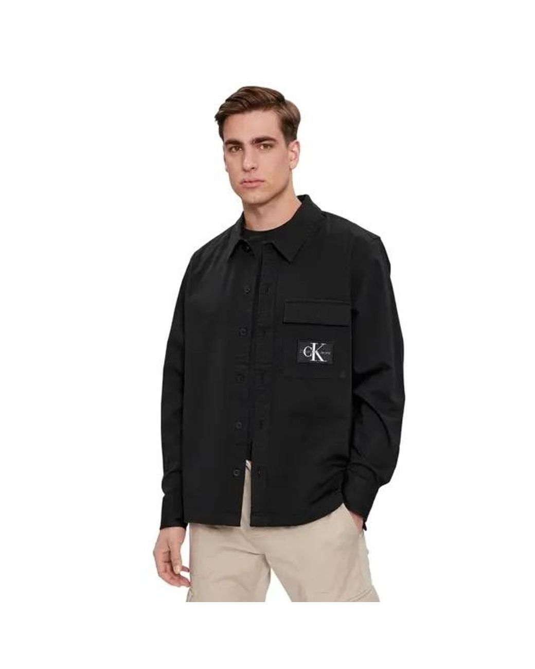 Calvin Klein Blue Logo Pattern Shirt for men