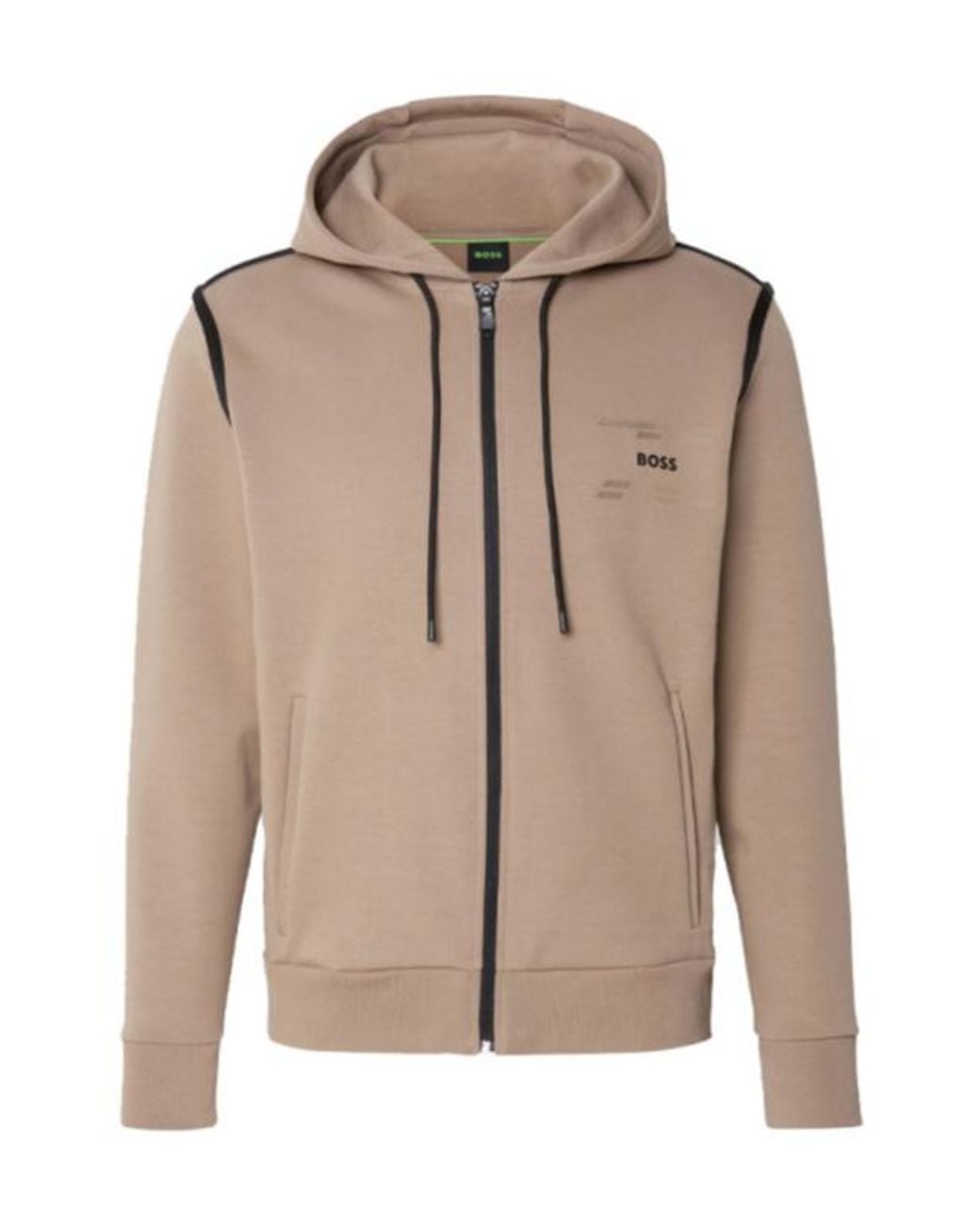 Boss Brown Zip-Up Hoodie for men