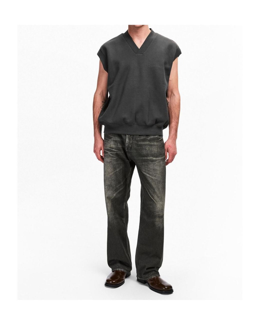 Fear Of God Black V-Neck Vest for men