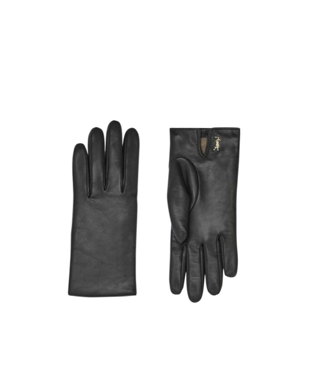 Saint Laurent Black Cassandre Short Gloves