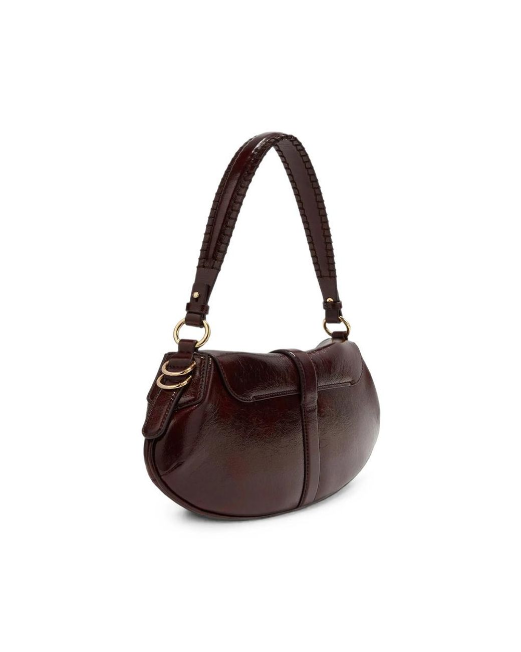 Ganni Brown Flap Shoulder Bag