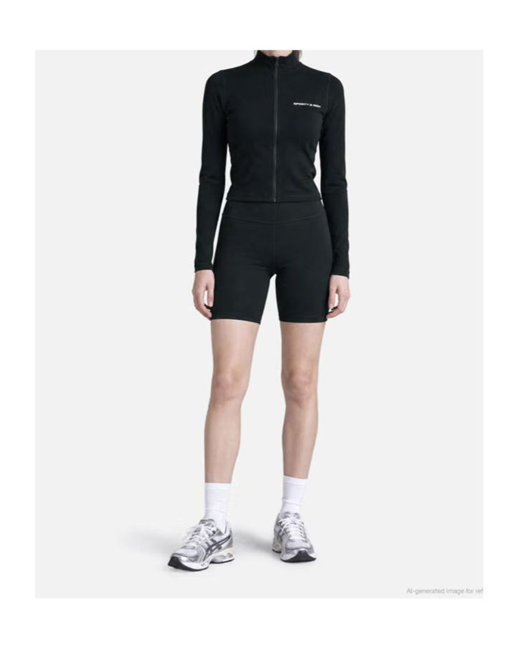 Sporty & Rich Black Zip-Up Knitted Sports Top