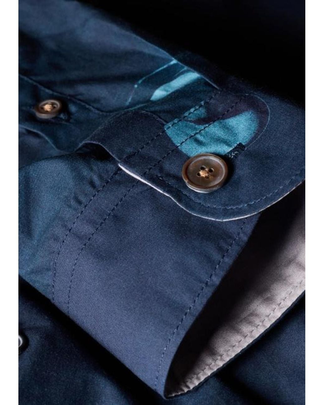 Paul Smith Blue Sunbleached Snaps Poplin Shirt for men