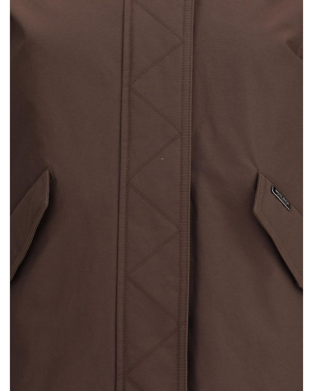 Woolrich Brown Long-Sleeved Hooded Parka