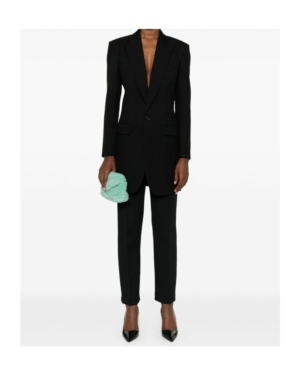 Saint Laurent Black Single-Breasted Long Jacket