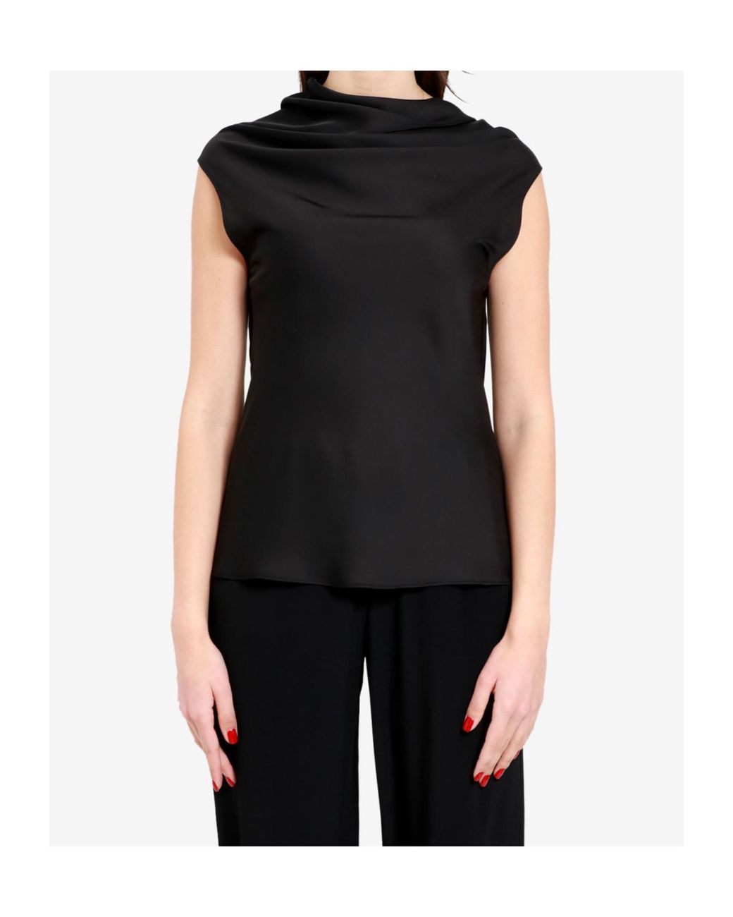 Philosophy Di Lorenzo Serafini Black Drape Front Blouse