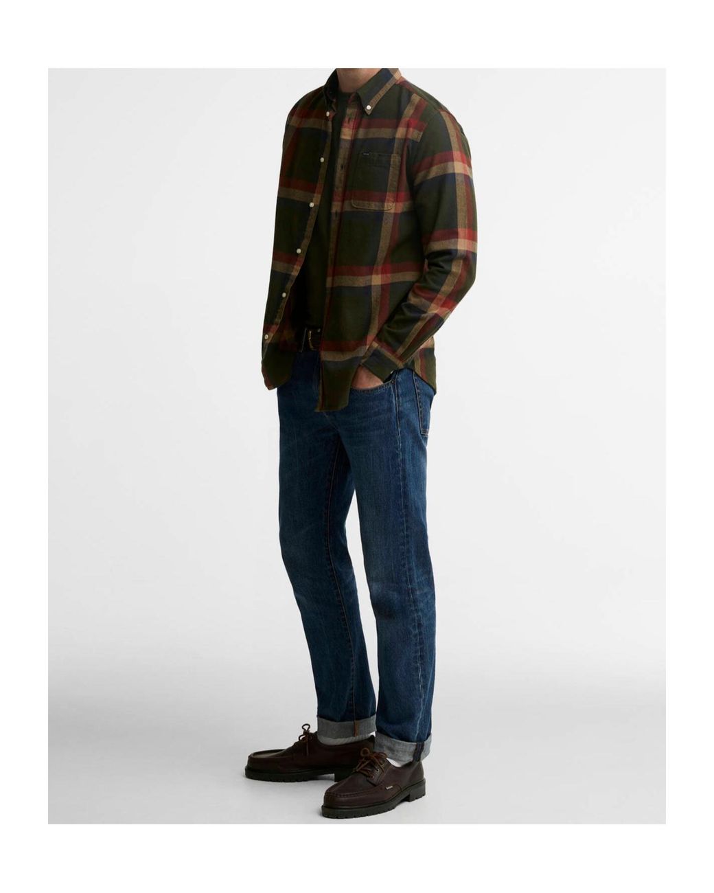 Barbour Green Check Button-Down Shirt for men