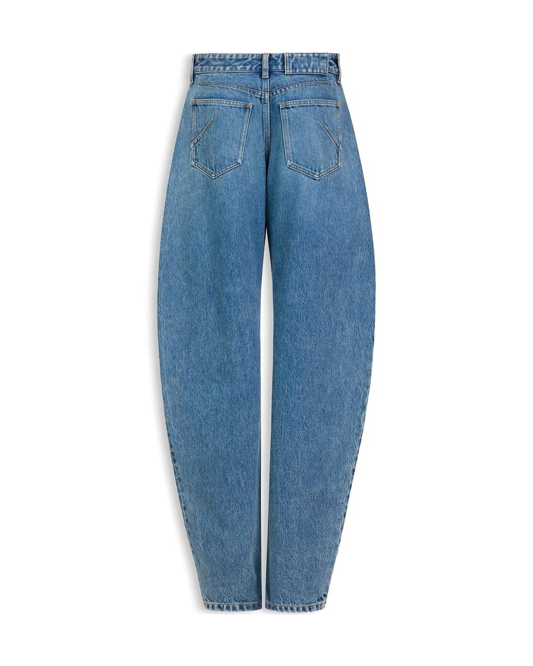 Alaïa Blue Alaïa Barrel-Leg Low-Rise Jeans