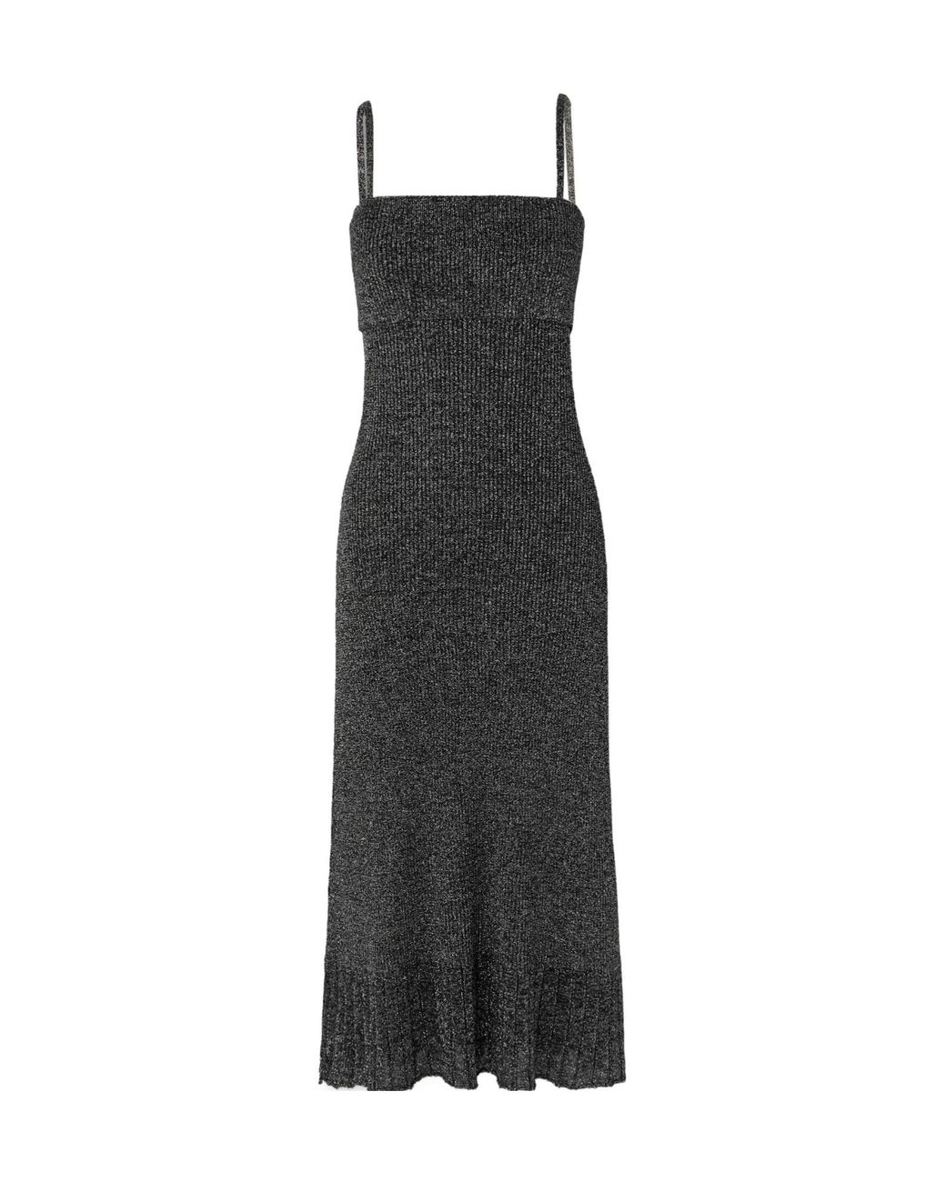 Proenza Schouler Black Lorenia Metallic Lamé Maxi Dress