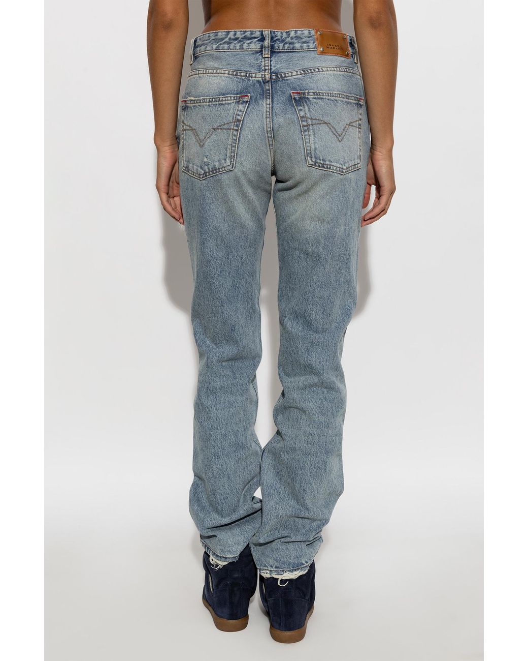 Isabel Marant Blue Dayali Studded Straight-Leg Jeans