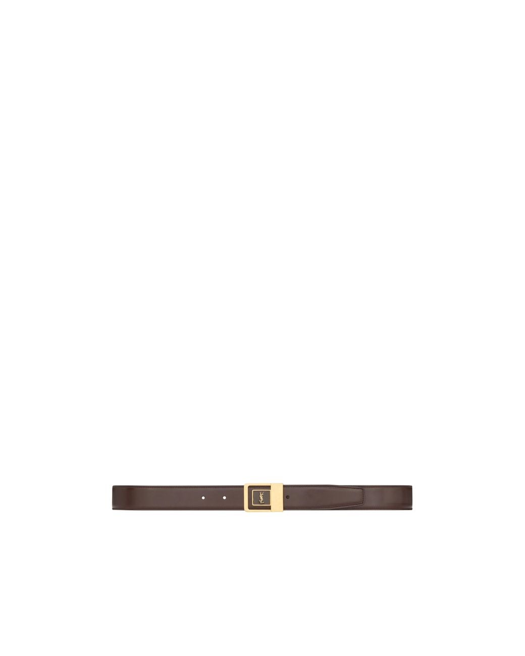 Saint Laurent White Logo Buckle Belt for men