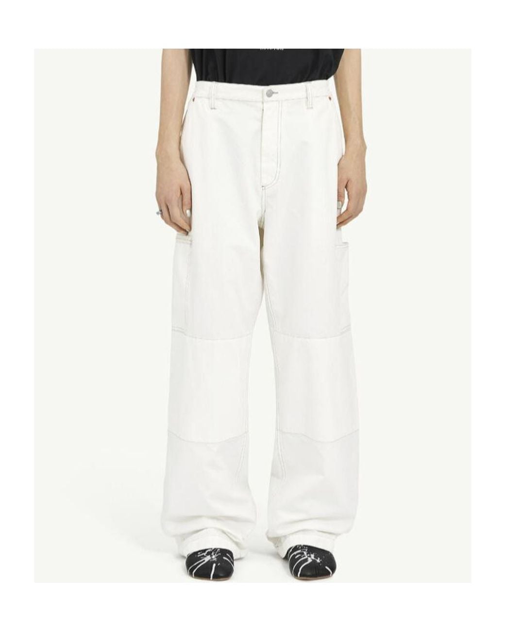 MM6 by Maison Margiela White Numeric Signature Trousers for men