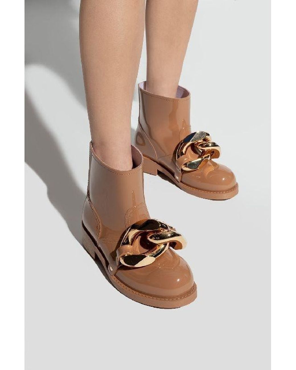 J.W. Anderson Brown Jw Anderson Chain-Embellished Pull-On Ankle Boots