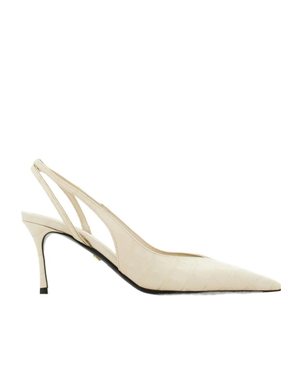 Ferragamo White Mid Heel Slingback
