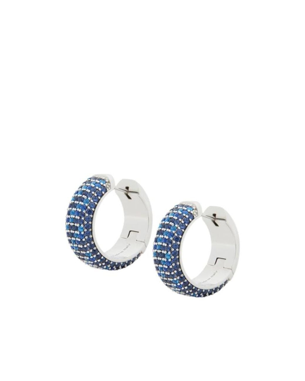 Loewe Blue Pavé Hoop Earrings