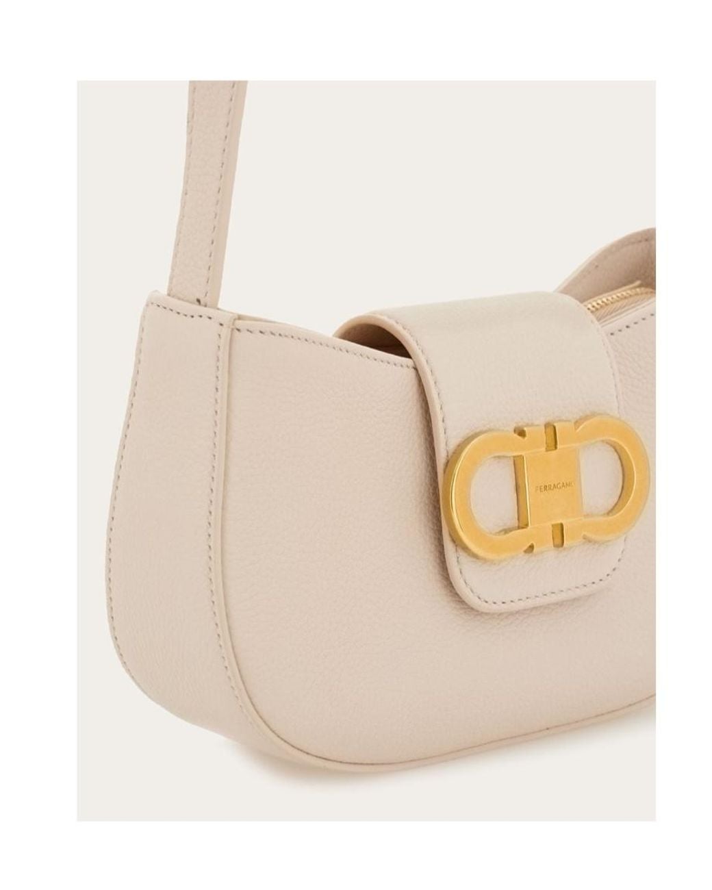 Ferragamo White Ferragamo Double Gancini Mini Bag