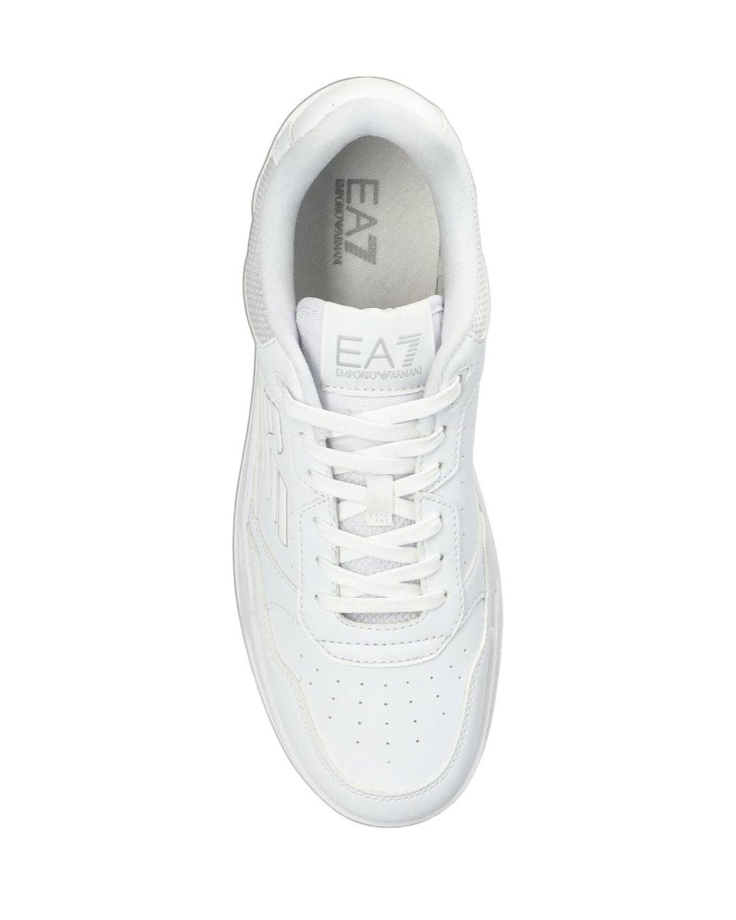 EA7 White Panelled Lace-Up Sports Shoes for men